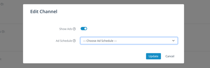 Add Ad Schedule to Channel