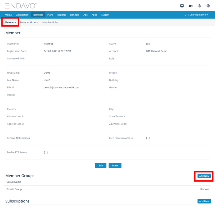 Member Form Add to Group