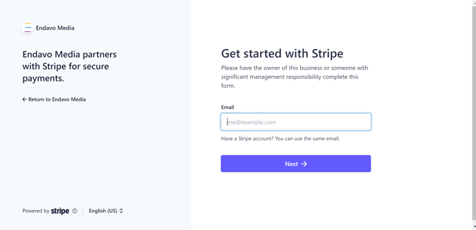 Stripe Set Up Screen