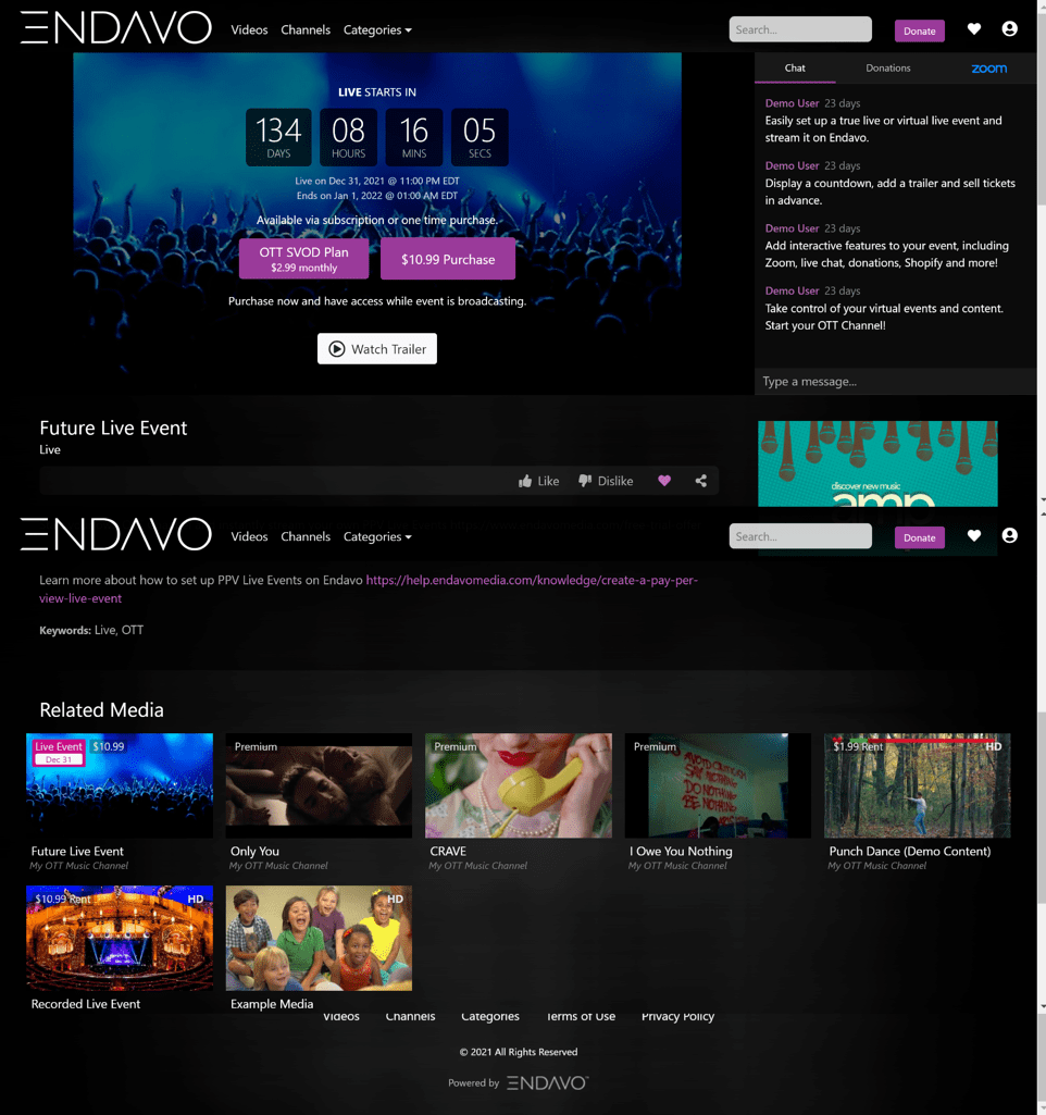 Create Live and Virtual Live Events