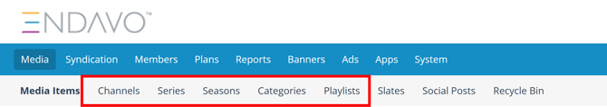 media menu bar